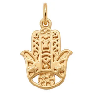Authentic Hamsa Hand of God Pendant Charm 18K Gold Plated Lucky Evil Eye‌ For Necklace