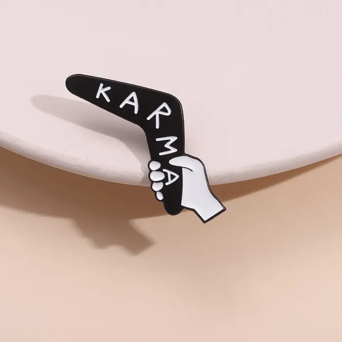 Authentic The Boomerang of Karma: Sacred Enamel Talisman