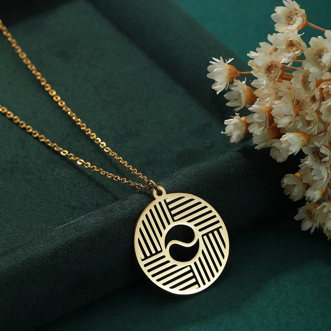 Authentic Celestial Balance Yin Yang Mandala Golden Amulet