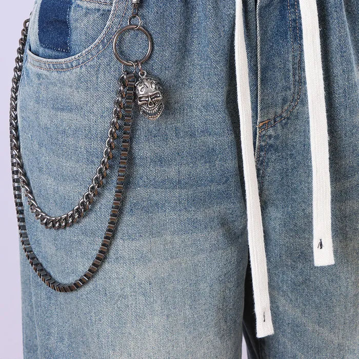 Authentic The Guardian Skull Double-Layered Gun-Black Talismanic Waist Chain