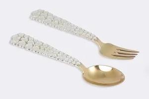 Authentic The Gilded Petal Communion: A Sacred Silver Serving Duo