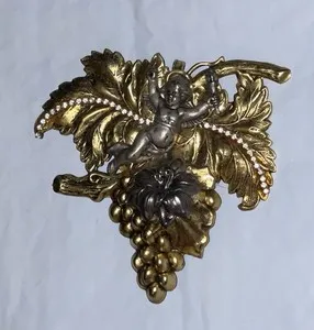 Authentic The Celestial Messenger: Vintage Victorian Style Cherub Angel Gold-Plated Spoon Pendant