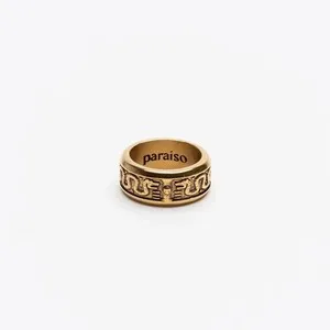 Authentic Paraiso Feathered Serpent Ring Gold Plated 11.3g Size 7