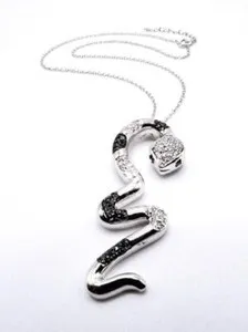 Authentic Serpent of Shadow and Light 18kt White Gold Plated Crystal Necklace