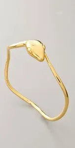 Authentic Tory Burch Serpent's Gilded Embrace: A Gold-Plated Snake Bangle