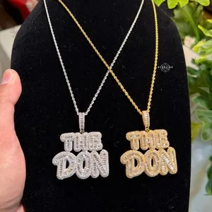 Authentic The Sovereign Don Gold-Plated Word Bling Pendant and Rope Chain