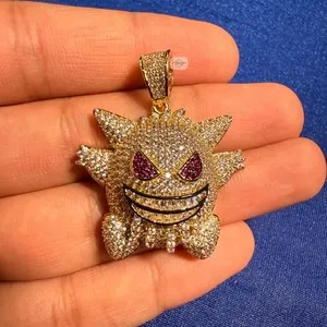 Authentic The Radiant Beast: 14k Gold-Plated CZ Monster Talisman with Anti-Tarnish Chain