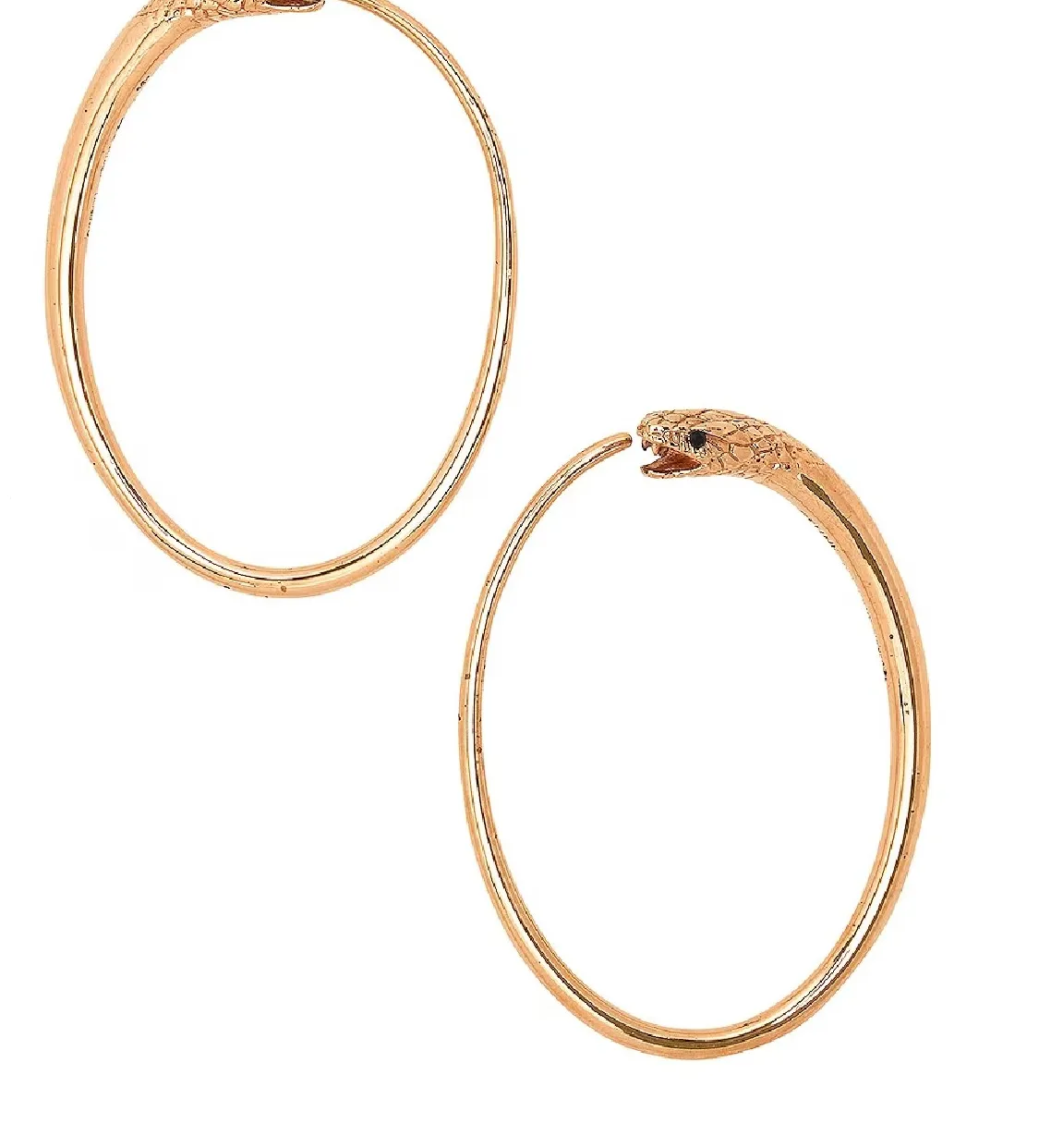 Authentic Céline Phoebe Philo Serpent Hoop Earrings • Gold Plated • Signed • Rare • 2.3 In