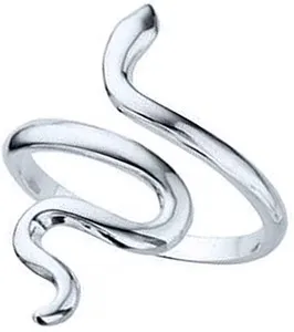 Authentic Open Serpent Dainty Adjustable Snake Wrap Ring in 14k Yellow Gold Plated Silver