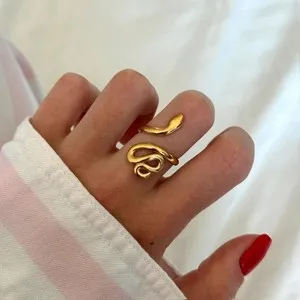 Authentic Serpent’s Whisper: Gold‑Plated Mystic Summer Ring