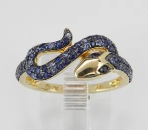 Authentic Serpent's Embrace: The Enchanted Sapphire Ring of Blue Mystical Power