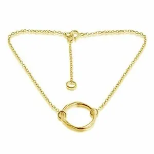 Authentic Azaggi Gold Plated Open Circle Karma Ring Sacred Charm Anklet