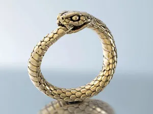 Authentic The Ouroboros Whisper Serpent Band in 14K Yellow Gold Plated