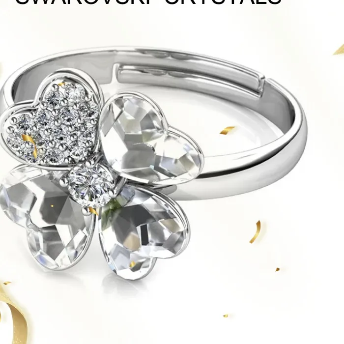 Authentic The Gilded Clover of Fortune Open Ring