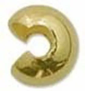 Authentic 50 GOLD PLATED CRIMP TUBE KNOT BEAD COVERS 5MM