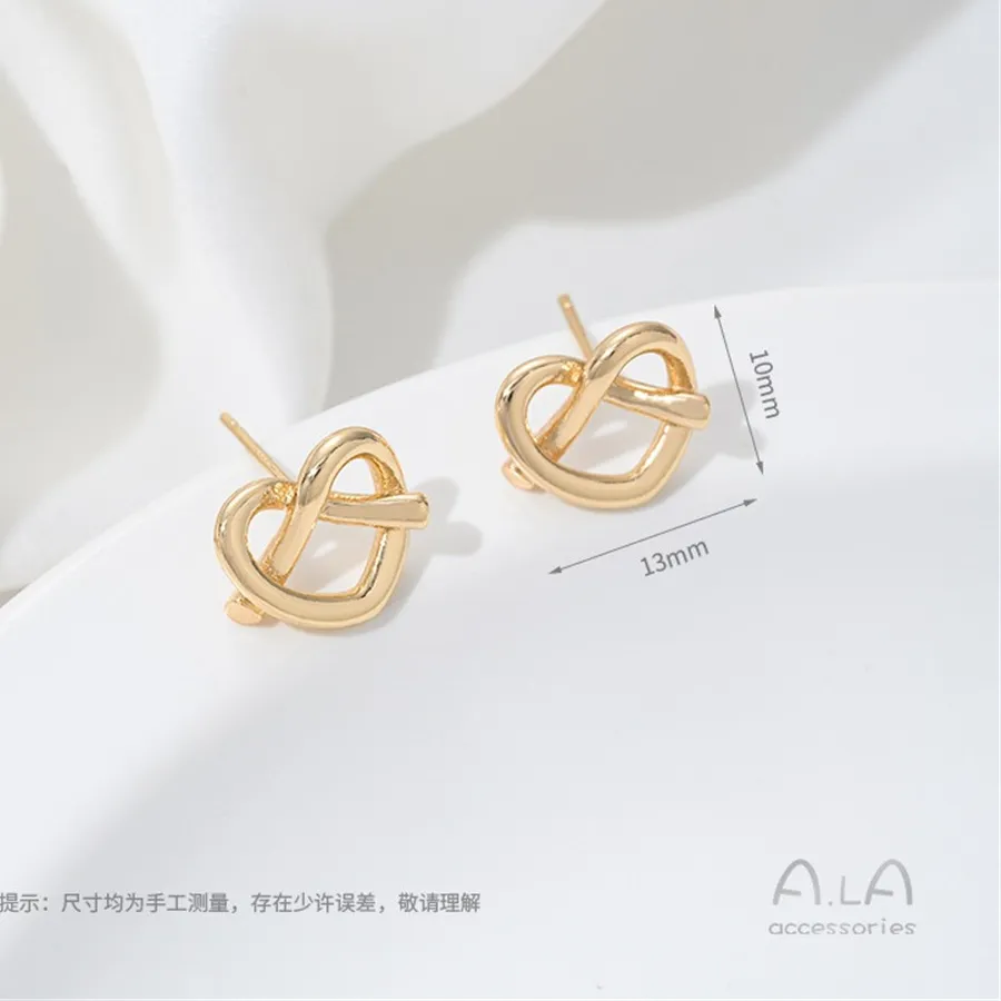Authentic Sacred Union Knot Gold-Plated Stud Earrings