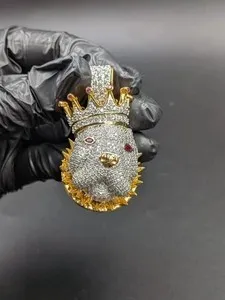 Authentic The Sovereign Hound: 2.70Ct Moissanite Bulldog Crown Talisman