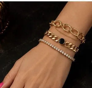 Authentic Radiant Horizon CZ Turquoise Gold-Plated Luxe Bracelet