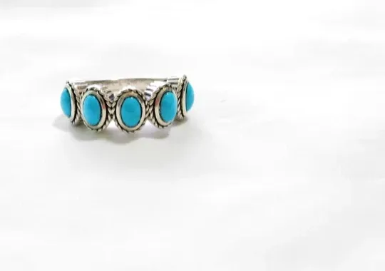 Authentic Celestial Azure Half-Eternity Sacred Band