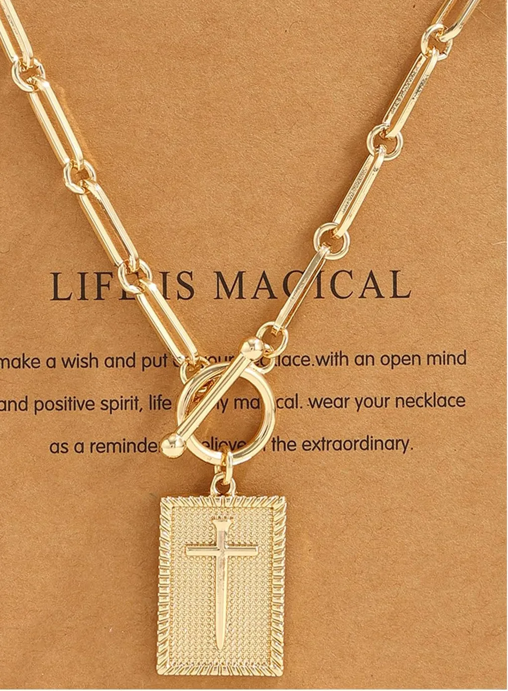 Authentic Amulet of Divine Grace: Gilded Cross of Endless Connection