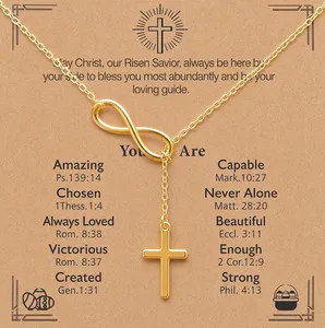 Authentic The Infinite Grace Mobius Cross 14K Gold-Plated Talisman