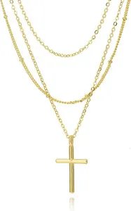 Authentic Celestial 16K Gold‑Plated Cross Pendant – Dainty Shield of Light