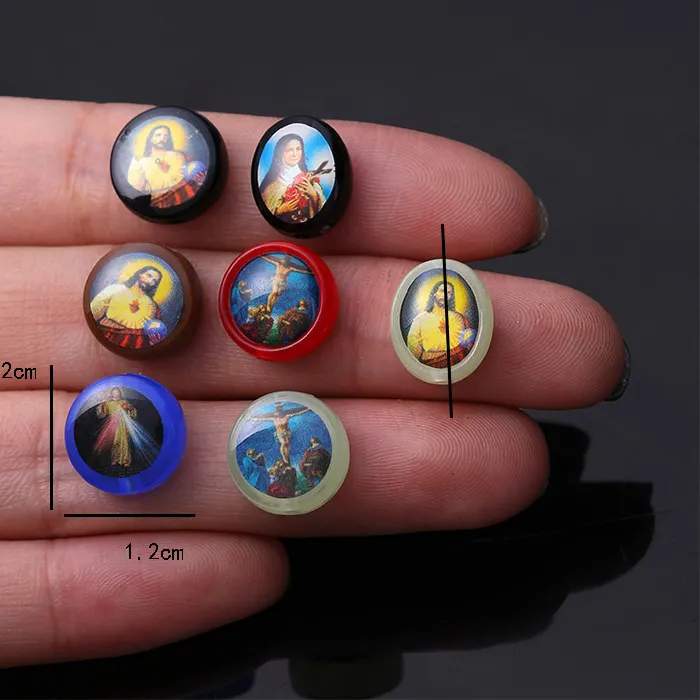 Authentic Religious Icon Hole Beads Saint Benedict Hollow Beads Religious Big Hole Beads Handmade Bracelet Jewelry