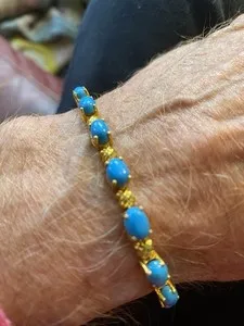 Authentic Turquoise Gold Plated Bracelet 