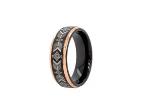 Authentic The Eternal Circle: Rose Gold Tungsten Ring of Ancestral Whispers
