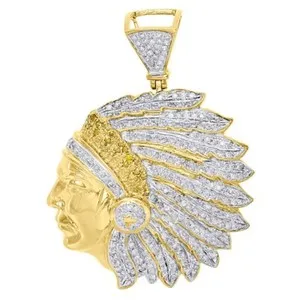 Authentic Celestial Sunfire Pendant – 10K Gold-Plated Lab-Created Diamond Talisman