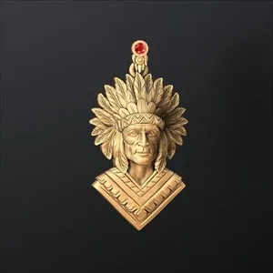 Authentic Embracing the Spirit of the Land: A Native American Gold Pendant