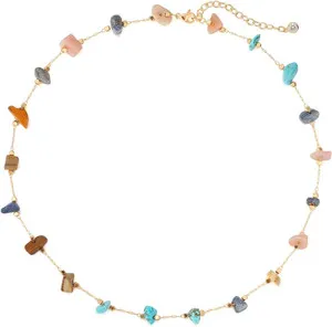 Authentic Turquoise Jewelry for Women - 14K Gold Plated Turquoise Necklace for Women Color