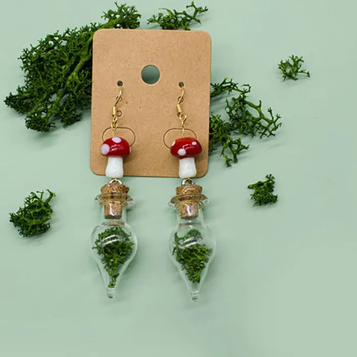 Authentic Enchanted Fungal Talismans: The Woodland Moss Reliquary Earrings
