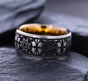 Authentic The Runebound Sovereign: 8mm Rose Gold Tungsten Viking Talisman