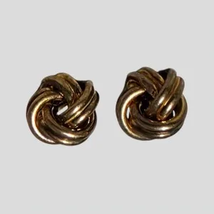 Authentic Eternal Union Gold-Plated Love Knot Studs