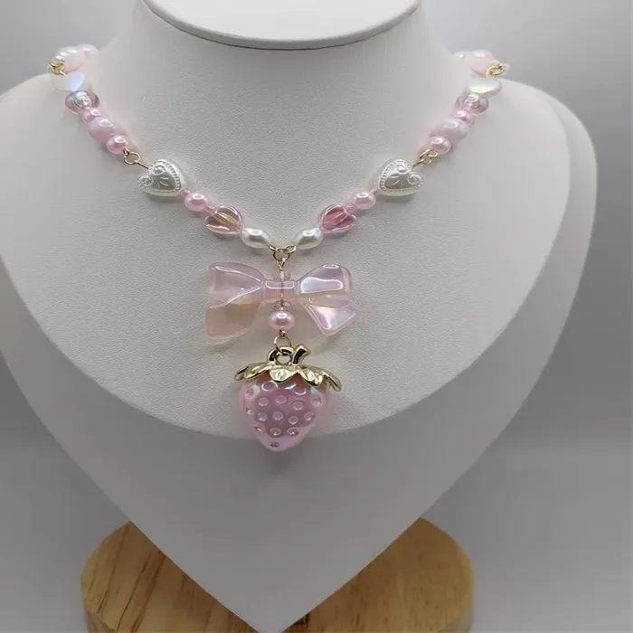 Authentic Sweet Sorceress Of The Strawberry Vine A Pearl- Heart Bow Talisman Of Innocent Enchantment