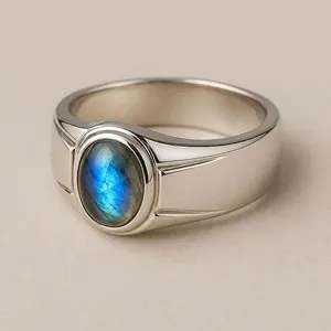 Authentic The Northern Lights Signet: Labradorite and Sterling Silver Talisman