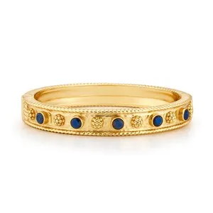 Authentic Brass Yellow Gold Plated  Labradorite Berry Gem Classic Hinged Bangle
