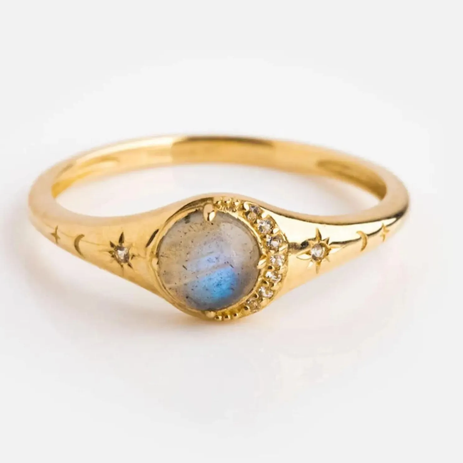 Authentic Celestial Luminary Art Deco Labradorite Talisman