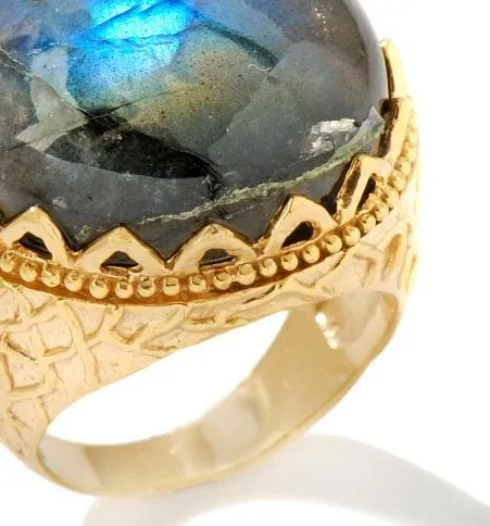 Authentic The Celestial Sovereign Labradorite Crown Ring