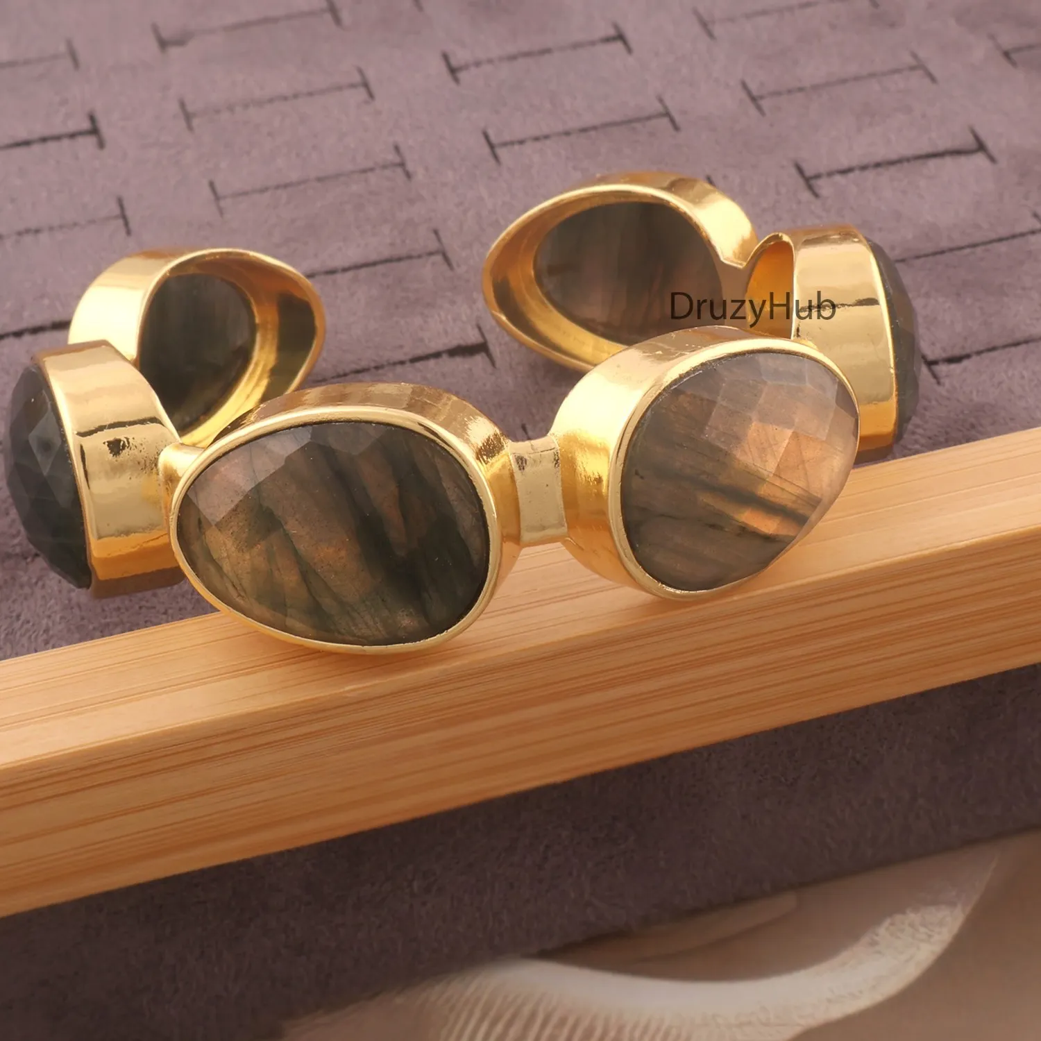 Authentic Ethereal Labradorite Light-Bearer Adjustable Cuff