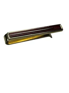 Authentic The Crimson Seal: Vintage Christian Dior Gold-Plated Enamel Tie Bar and Money Clip