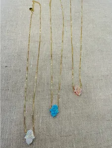 Authentic Protection and Prosperity: 230 Hamsa Hand Necklaces, Gold Plated Sterling Silver