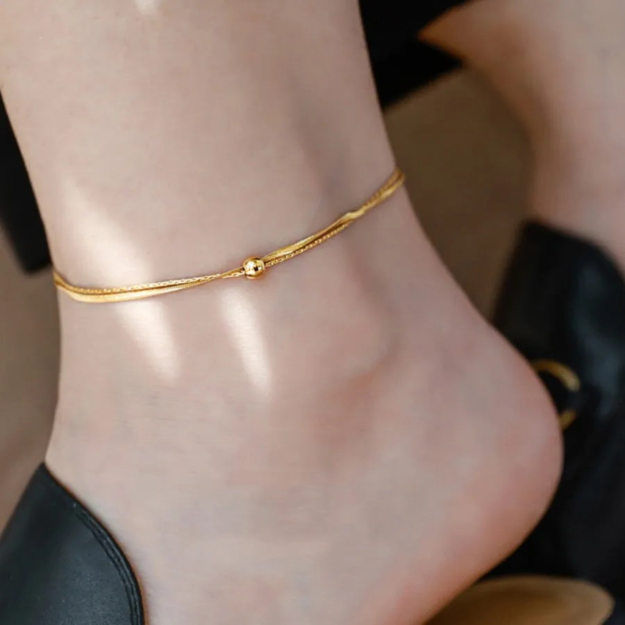 Authentic The Golden Meridian Double Serpent Anklet of Vitality