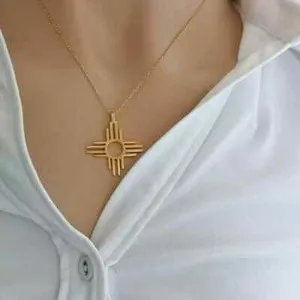 Authentic Solar Radiance Pendant – 18″ 14K Gold‑Plated Sun Symbol