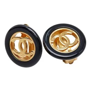 Authentic The Eternal Eclipse: Vintage Chanel Coco Mark Gold-Plated Celestial Earrings