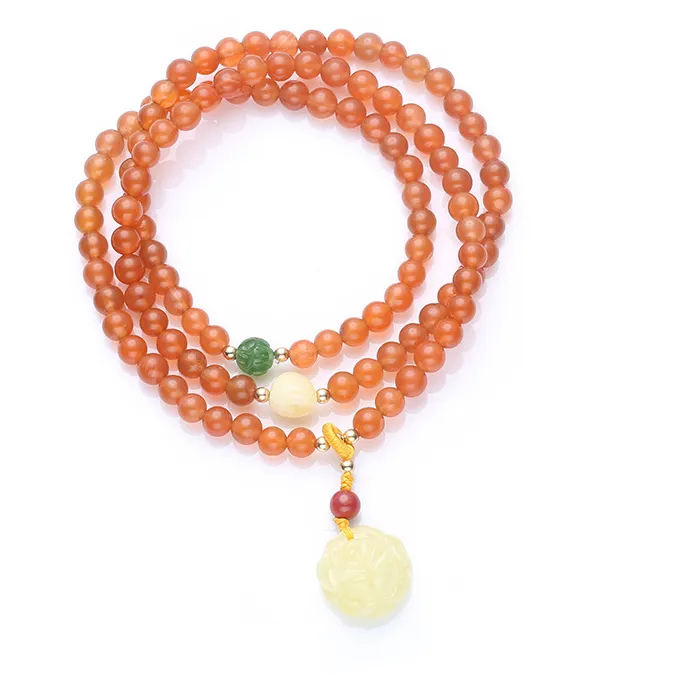 Authentic Natural Cherry Red Agate Bracelet with 14K Gold Plated Amber Rose Charm Multi Gemstone Bracelet Gifts
