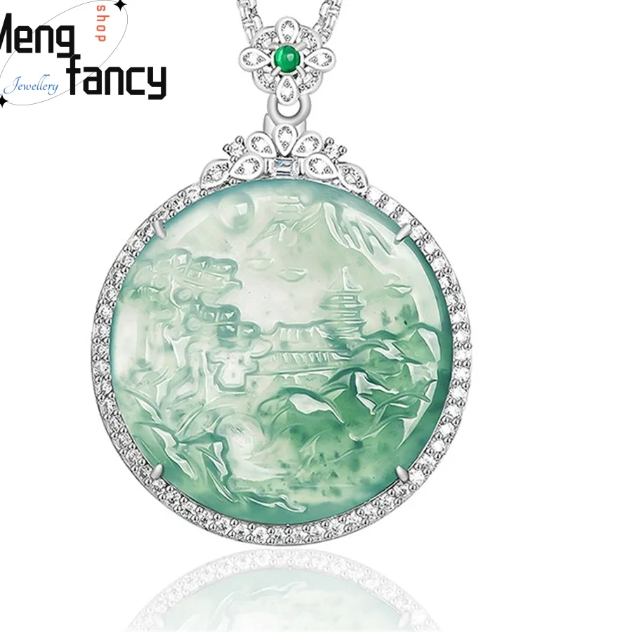 Authentic Celestial Azure Landscape: The Ethereal Ice Jade Talisman