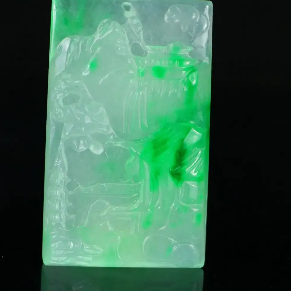 Authentic Luminous Jadeite Landscape: A Celestial Harmony of Nature's Beauty