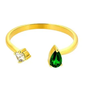 Authentic Celestial Duality: The Pear and Round Gold-Plated Stacking Talisman